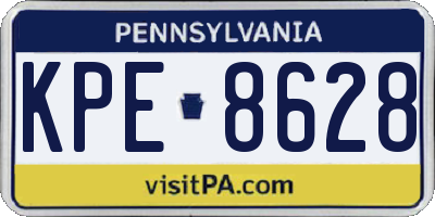 PA license plate KPE8628