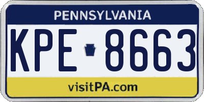 PA license plate KPE8663