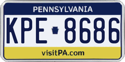 PA license plate KPE8686