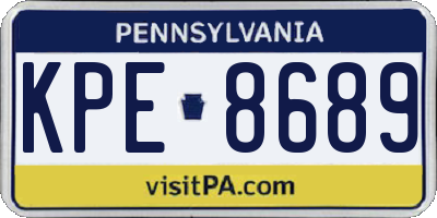 PA license plate KPE8689