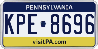PA license plate KPE8696
