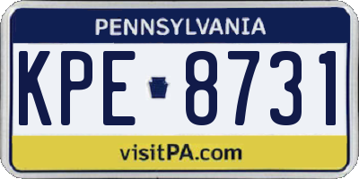 PA license plate KPE8731