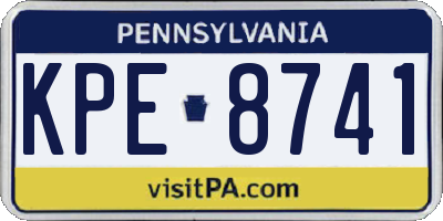 PA license plate KPE8741