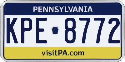 PA license plate KPE8772
