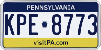 PA license plate KPE8773