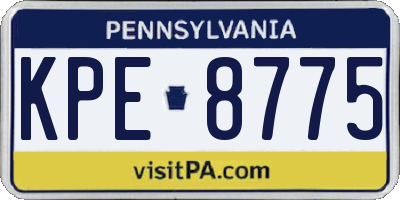 PA license plate KPE8775