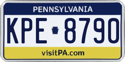 PA license plate KPE8790