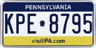 PA license plate KPE8795