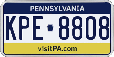 PA license plate KPE8808