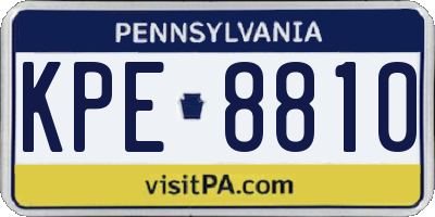 PA license plate KPE8810