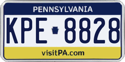 PA license plate KPE8828
