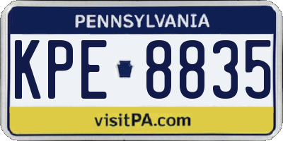 PA license plate KPE8835