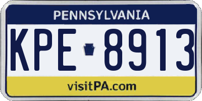PA license plate KPE8913
