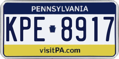 PA license plate KPE8917