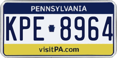 PA license plate KPE8964