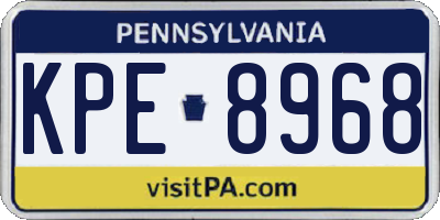 PA license plate KPE8968