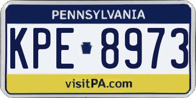 PA license plate KPE8973