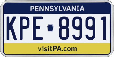 PA license plate KPE8991