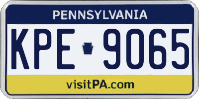 PA license plate KPE9065