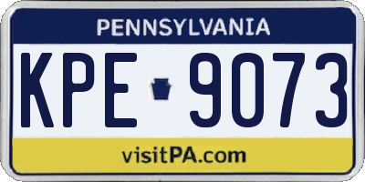 PA license plate KPE9073