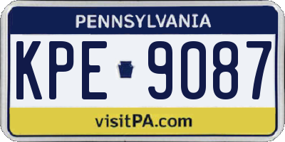 PA license plate KPE9087