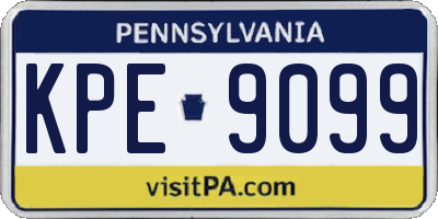 PA license plate KPE9099