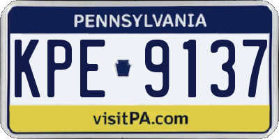 PA license plate KPE9137
