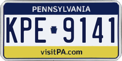 PA license plate KPE9141