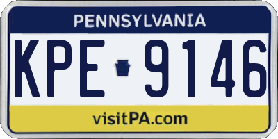 PA license plate KPE9146