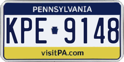 PA license plate KPE9148
