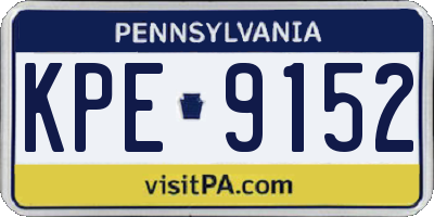PA license plate KPE9152