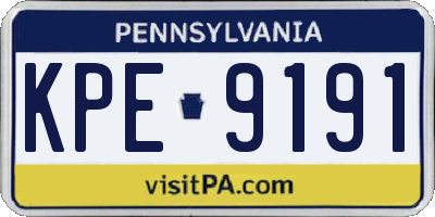PA license plate KPE9191