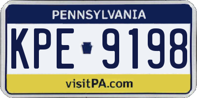 PA license plate KPE9198
