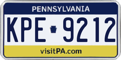 PA license plate KPE9212