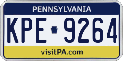 PA license plate KPE9264