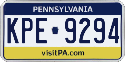 PA license plate KPE9294