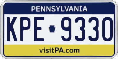 PA license plate KPE9330