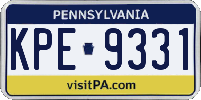 PA license plate KPE9331