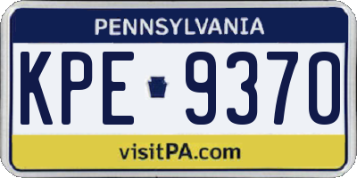 PA license plate KPE9370