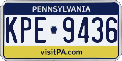 PA license plate KPE9436