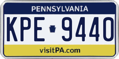 PA license plate KPE9440
