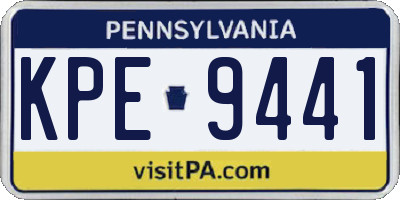 PA license plate KPE9441