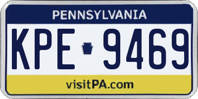 PA license plate KPE9469