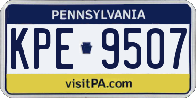 PA license plate KPE9507