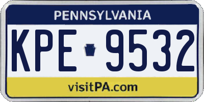 PA license plate KPE9532