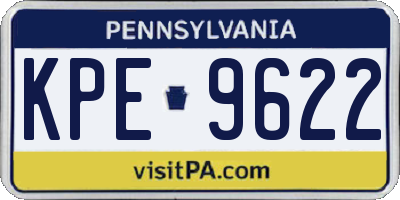 PA license plate KPE9622