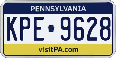 PA license plate KPE9628