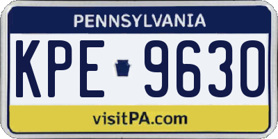 PA license plate KPE9630