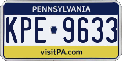 PA license plate KPE9633