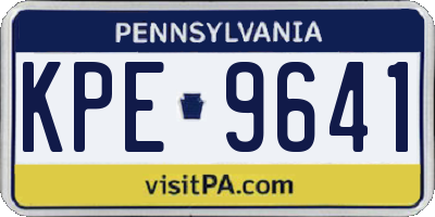 PA license plate KPE9641